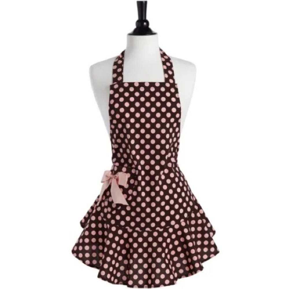 Polka Dot Apron with Bow